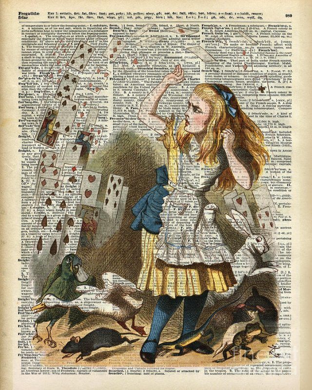 Alice In The Wonderland On A Vintage Dictionary Book Page – Poster ...