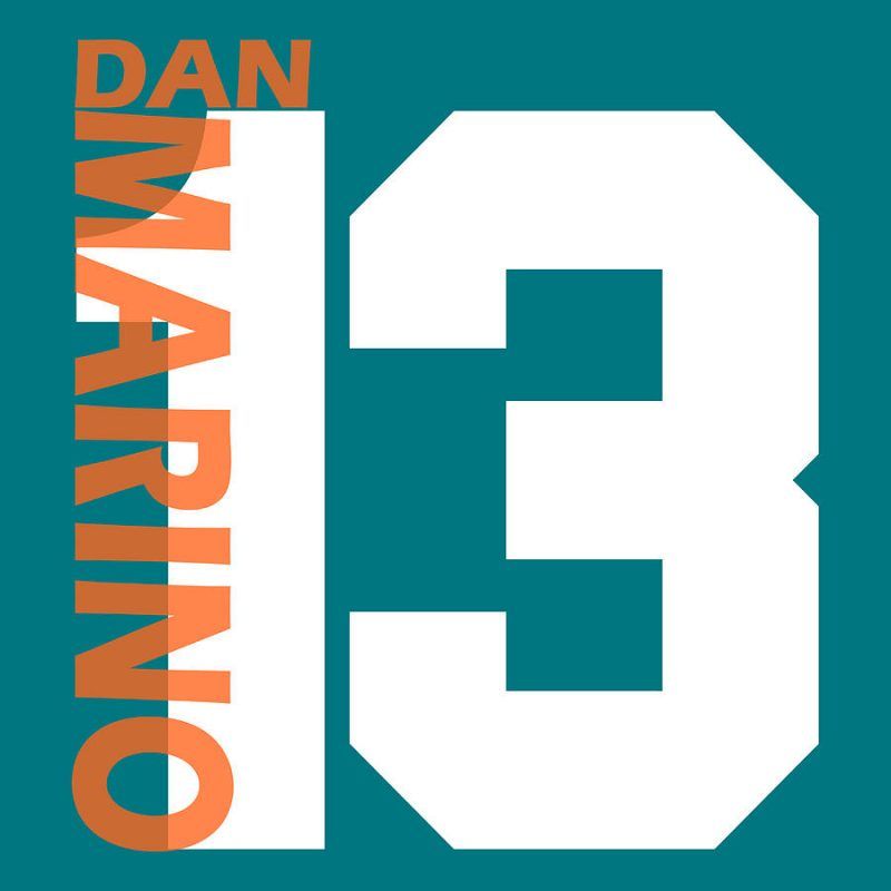 dan marino miami dolphins jersey number art 1 poster