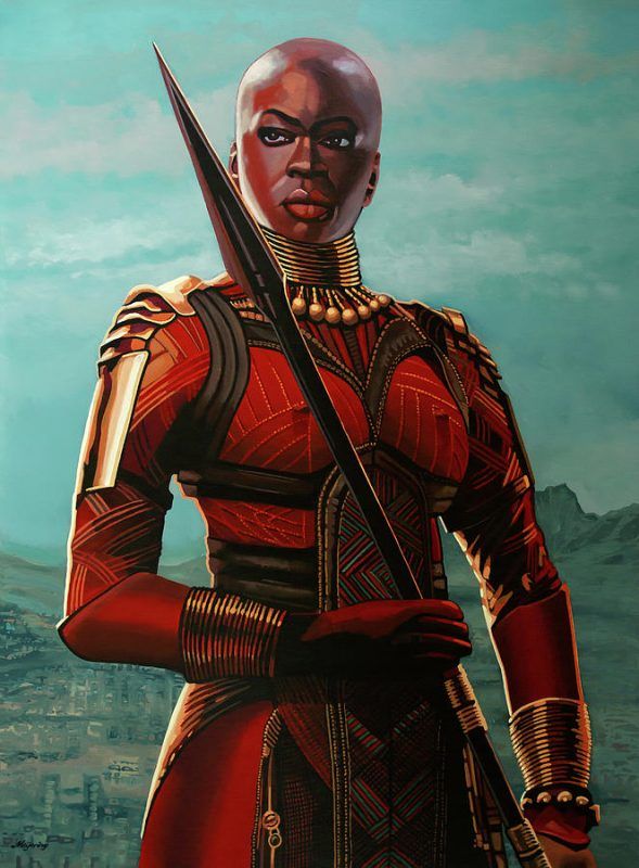 Danai Gurira As Okoye Painting – Poster | Canvas Wall Art Print - John ...