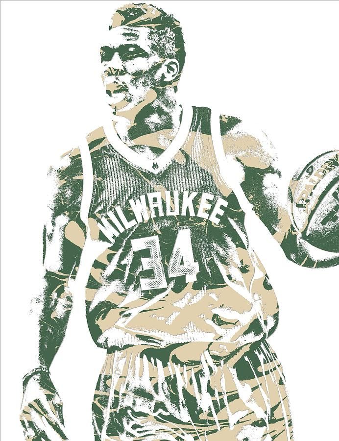 Giannis Antetokounmpo Milwaukee Bucks Pixel Art 23 – Poster | Canvas ...