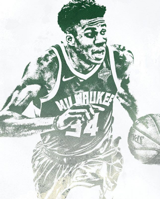 Giannis Antetokounmpo Milwaukee Bucks Water Color Pixel Art 33 – Poster ...