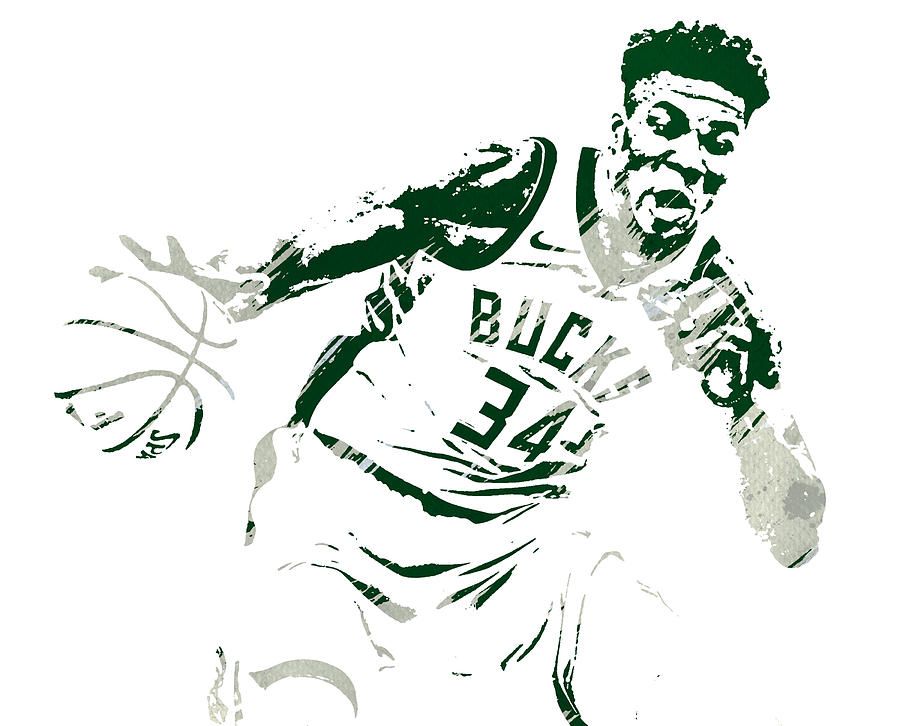 Giannis Antetokounmpo Milwaukee Bucks Watercolor Strokes Pixel Art 3 ...