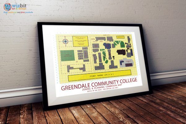 Greendale Community College Map Be Your Own Dean Print Art Poster Canvas Wall Art Print 