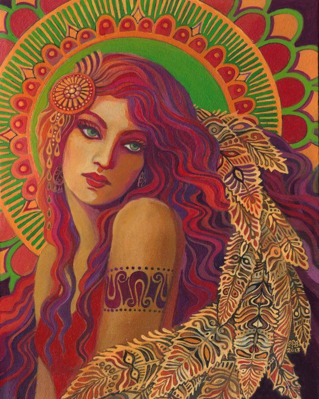 Bohemian Belle Psychedelic Gypsy Goddess Art Poster Fine Art Print