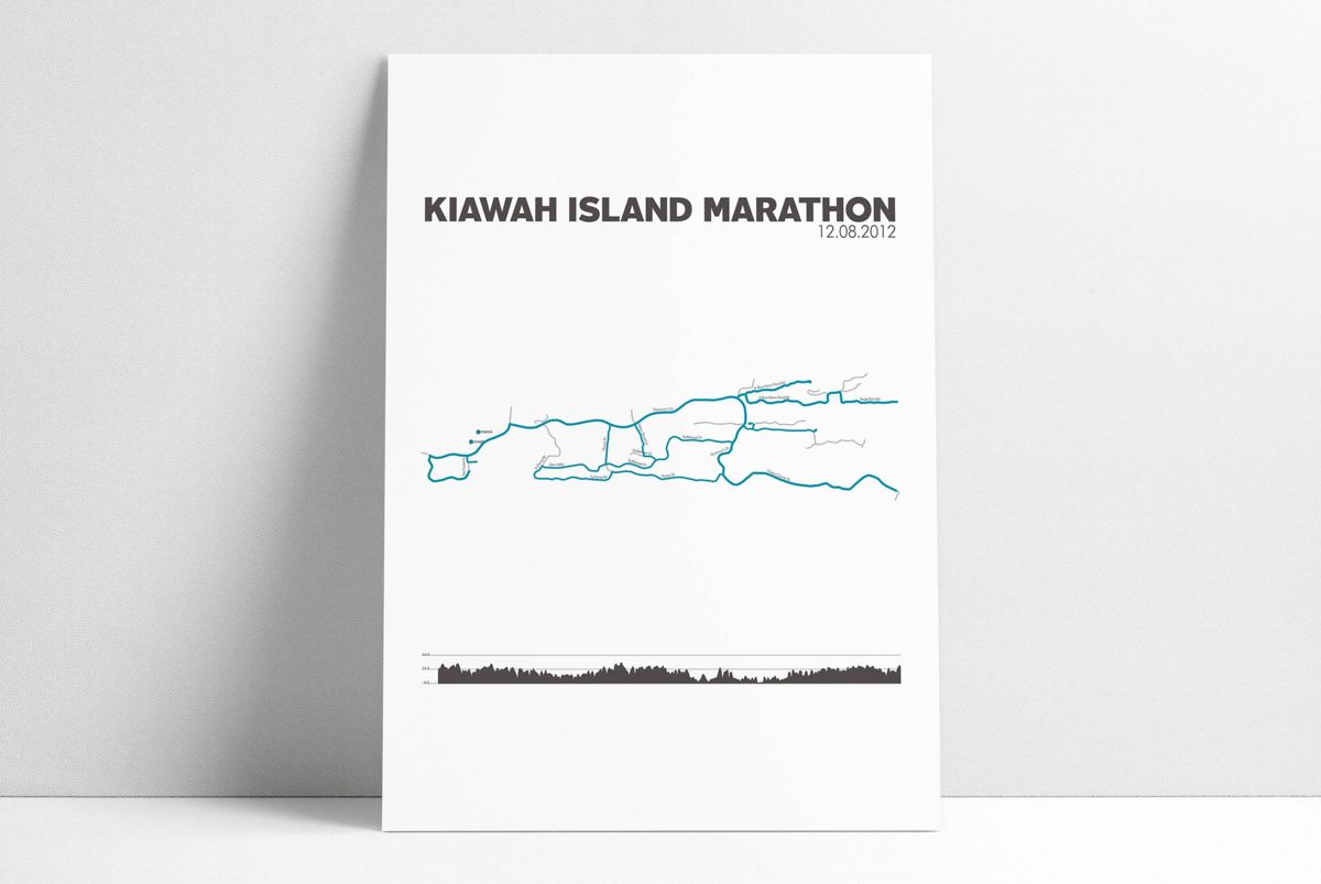 Kiawah Island Marathon Map, Marathon Gift, Kiawah Marathon, Marathon