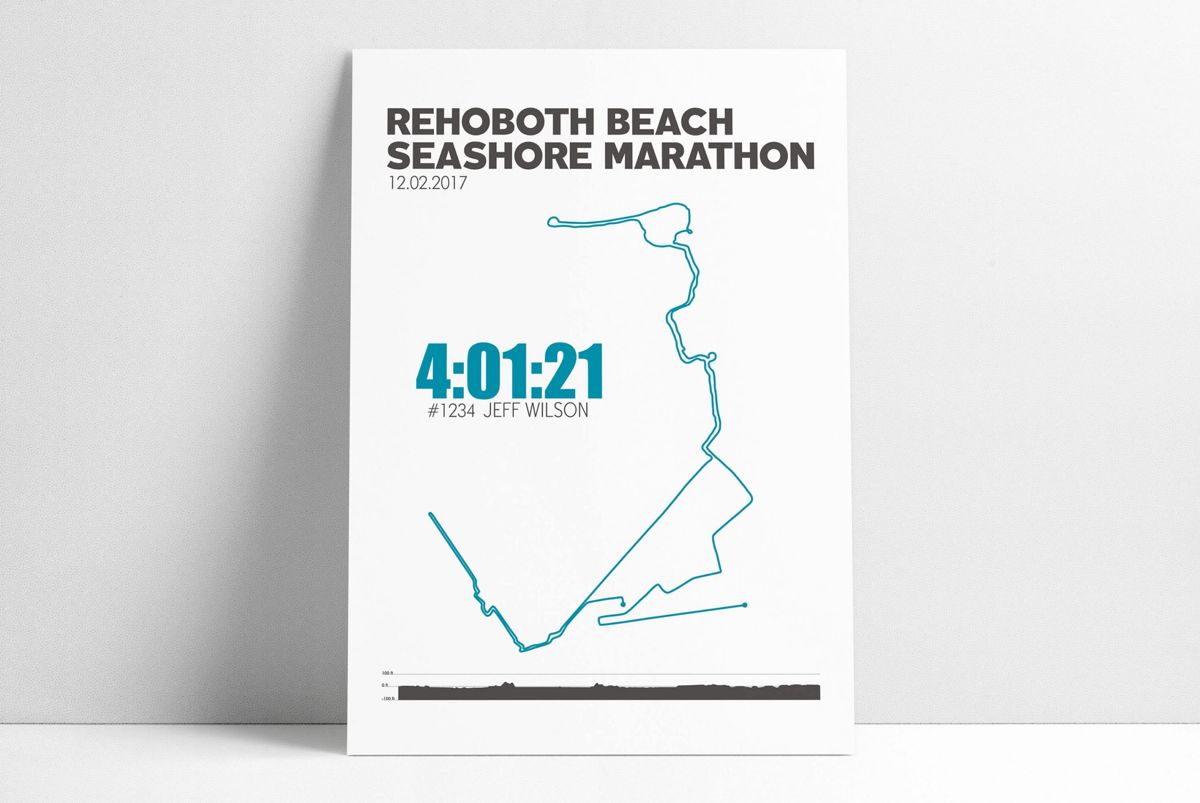 Rehoboth Beach Seashore Marathon, Personalize Marathon Map, Running