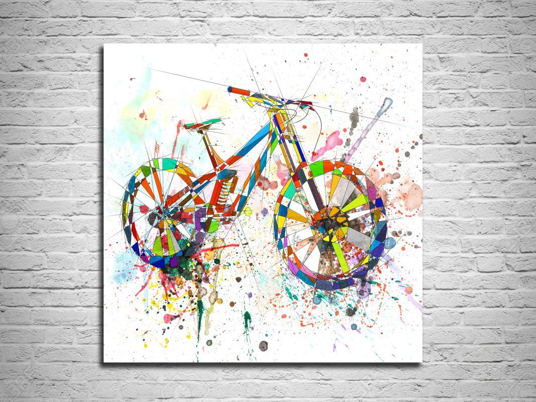 Mountain Bike Art, Sports Wall Art, Bicycle Art, Boy Room Decor ...