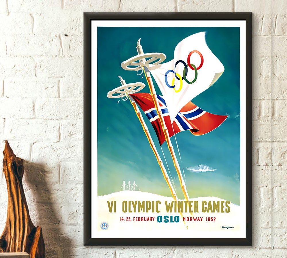 Olympic Games Oslo 1952 - Vintage Sport Olympic Oslo Olympic Print ...