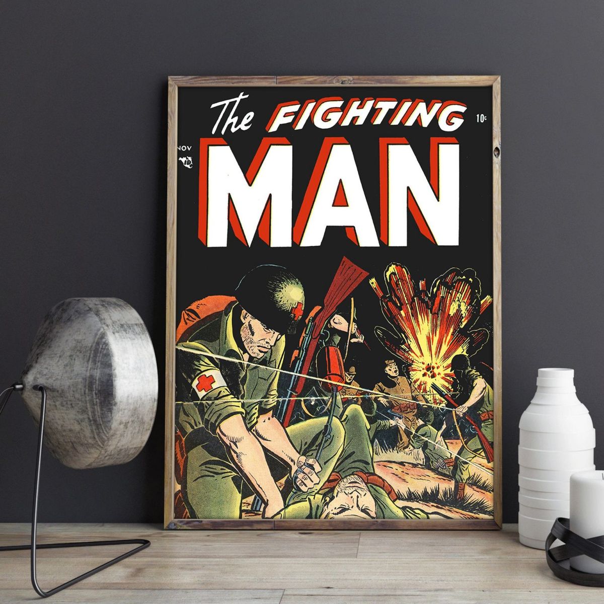 Vintage Military Army Medic Vintage Fightin Man Poster Canvas   Il Fullxfull.1777834036 Jzdq 1536x1536 