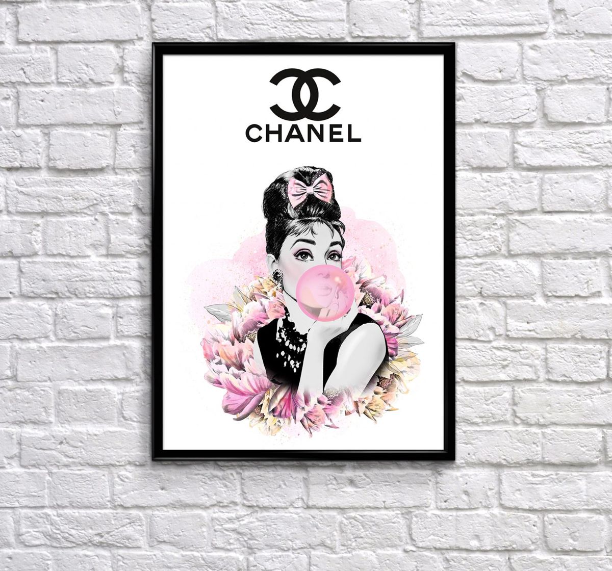 Audrey Hepburn Wall Art, Chanel Home Decor, Chanel, Chanel Art, Fashion