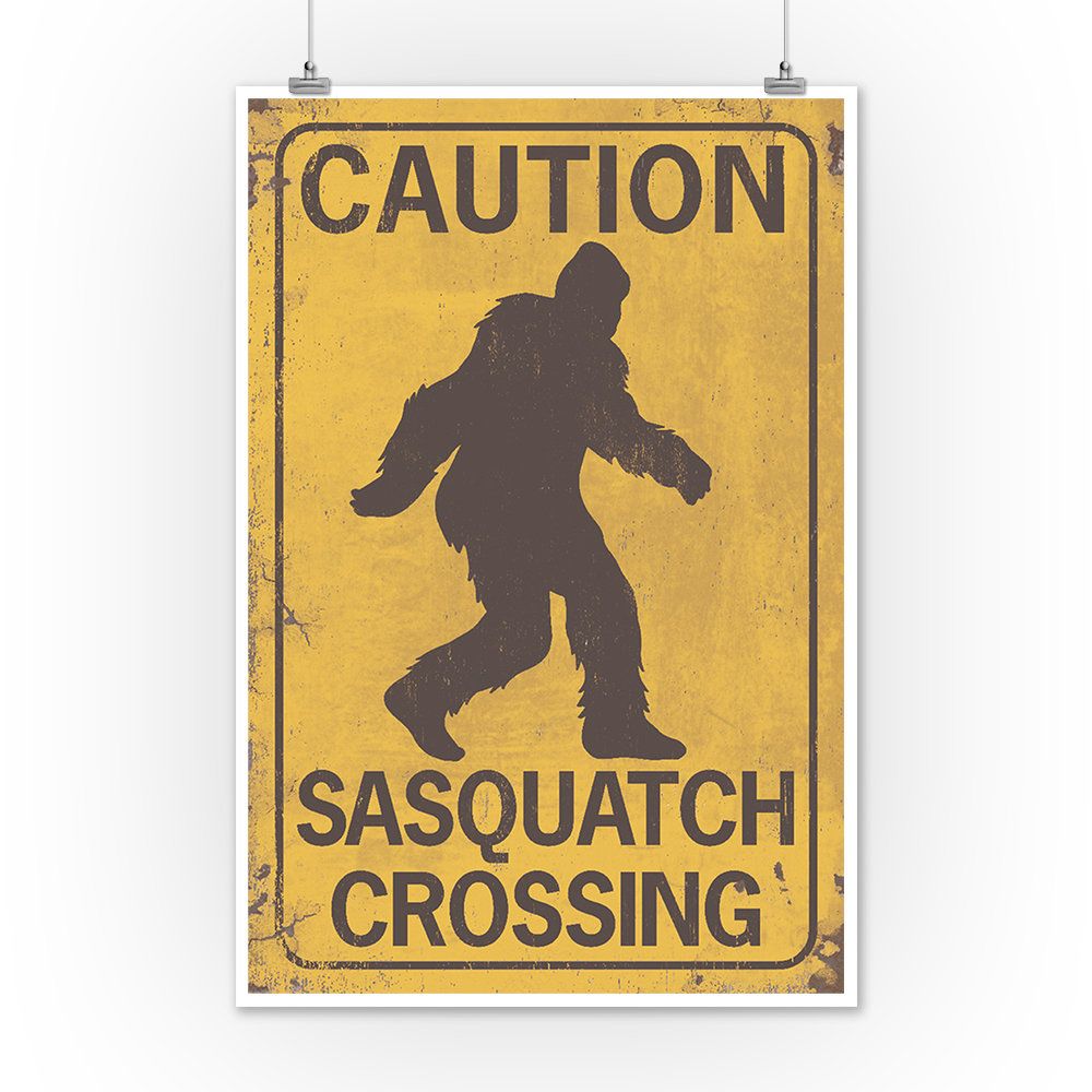 Sasquatch Crossing Sign – Poster | Canvas Wall Art Print - John Sneaker