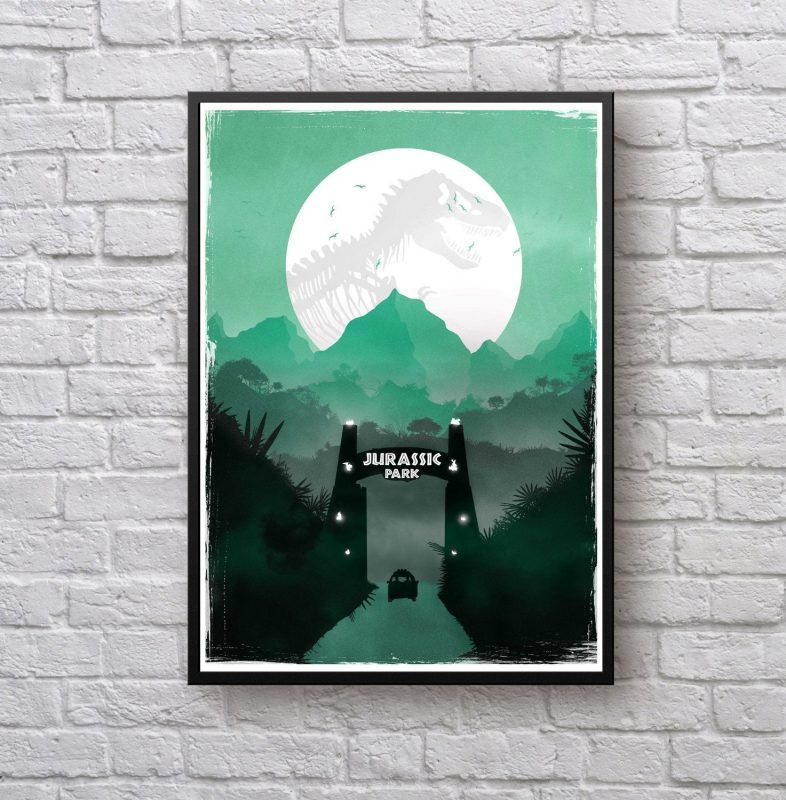 Jurassic Park Gates Minimal Artwork Movie Poster