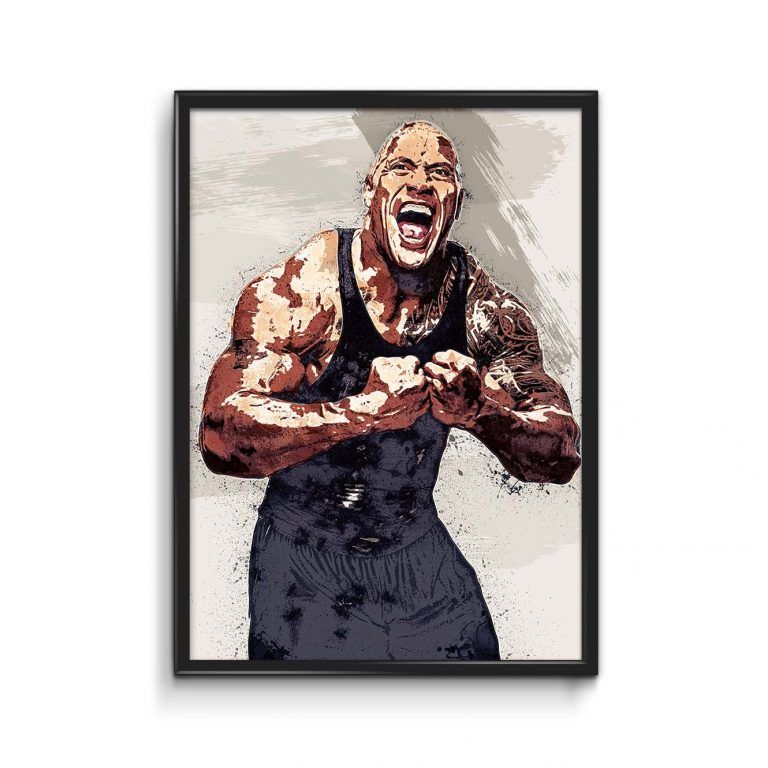 Dwayne Johnson The Rock Print The Rock Man Cave Wall Art Home Decor ...