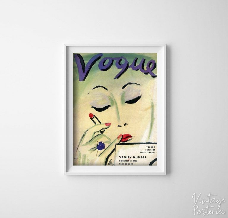 Vogue Vanity Number Vintage Make Up, Designer Print #579 – Poster ...