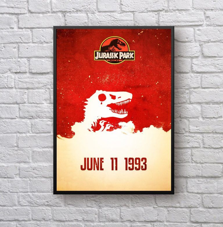 Jurassic Park Minimal Logo Movie Poster Canvas Wall