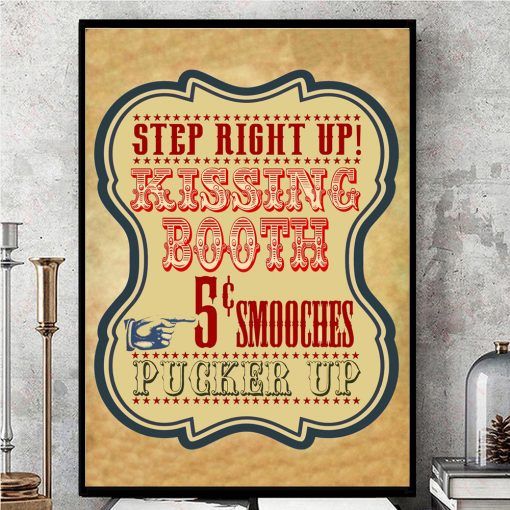 Kissing Booth Vintages Printing Wall Decor Prints Art – Poster | Canvas