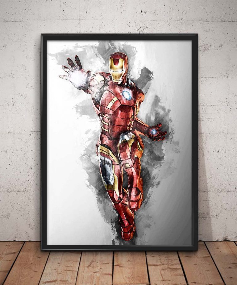 Iron Man Print Tony Stark Art Print Wall Art Home Decor – Poster ...