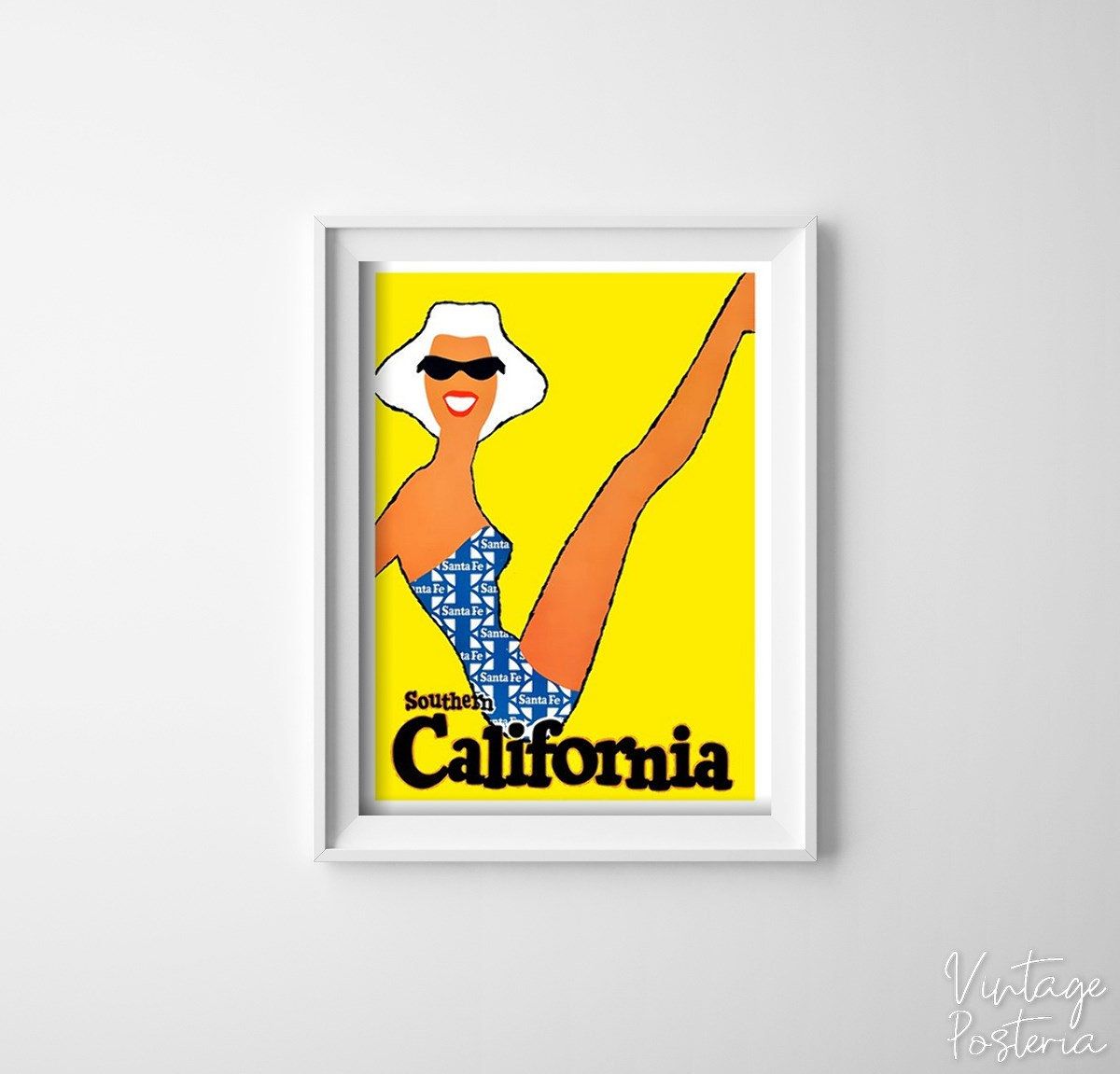 California Travel Prints Vintage Pattern America, Travelling Wall Art ...