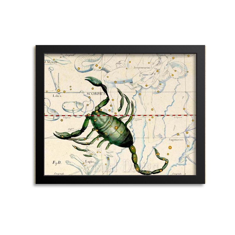 Scorpio Zodiac Print Wall Art Constellation Astrology – Poster | Canvas ...