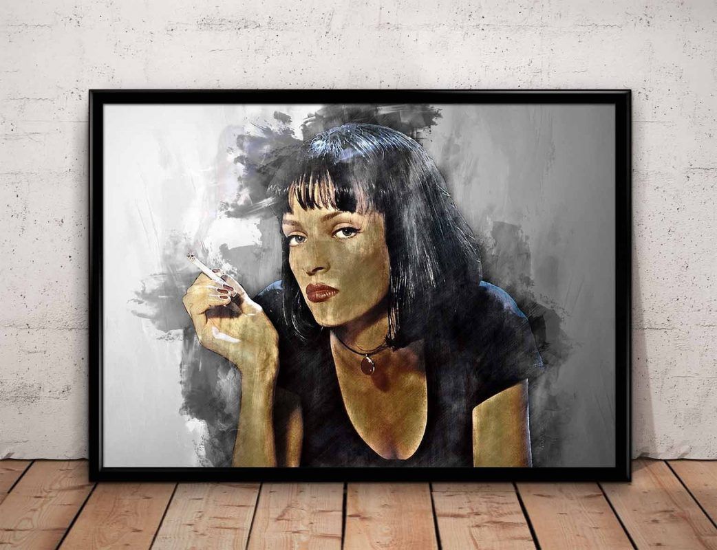 Pulp Fiction Print Mia Wallace Art Print Wall Art Home Decor Poster Canvas Wall Art Print 