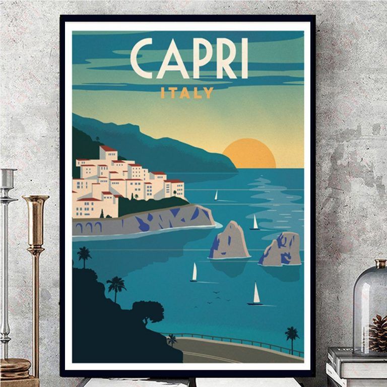 Capri Print Final Vintage, Vintage Printing Wall Decor – Poster ...