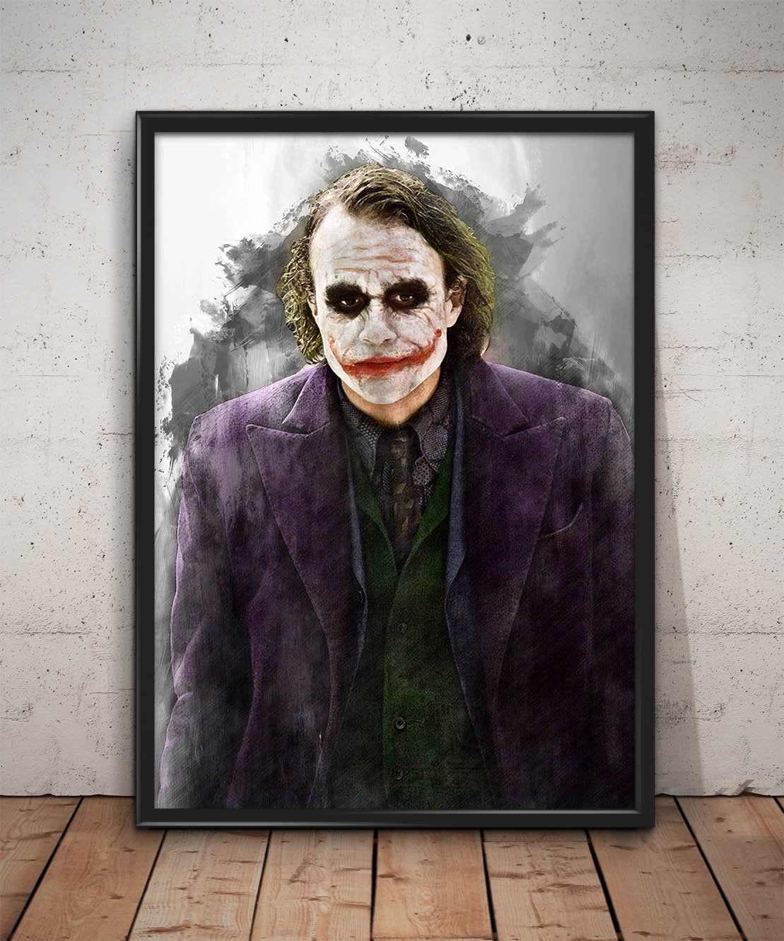 Joker Print Heath Ledger Art Print Wall Art Home Decor – Poster ...