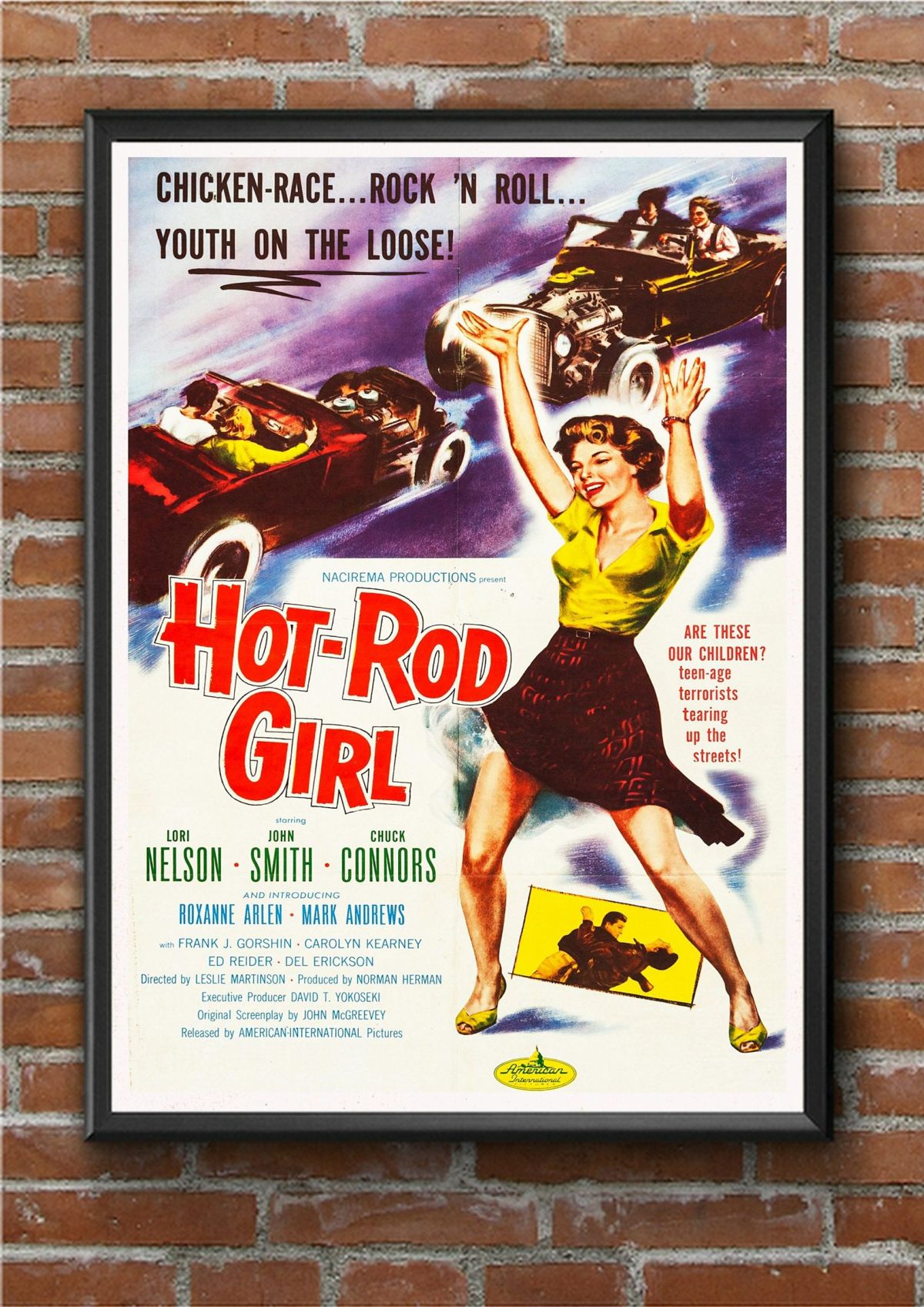 Vintage Movie Poster Hot Rod Girl 1950'S Rock 'N Roll Poster Wall Art