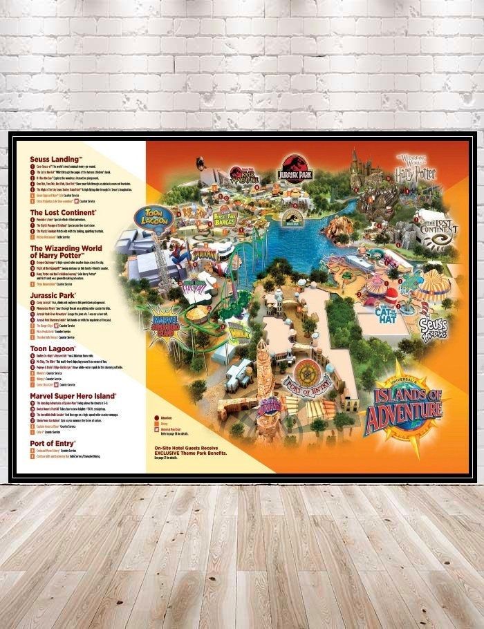 Islands Of Adventure Map Islands Of Adventure Vintage Universal Studios ...