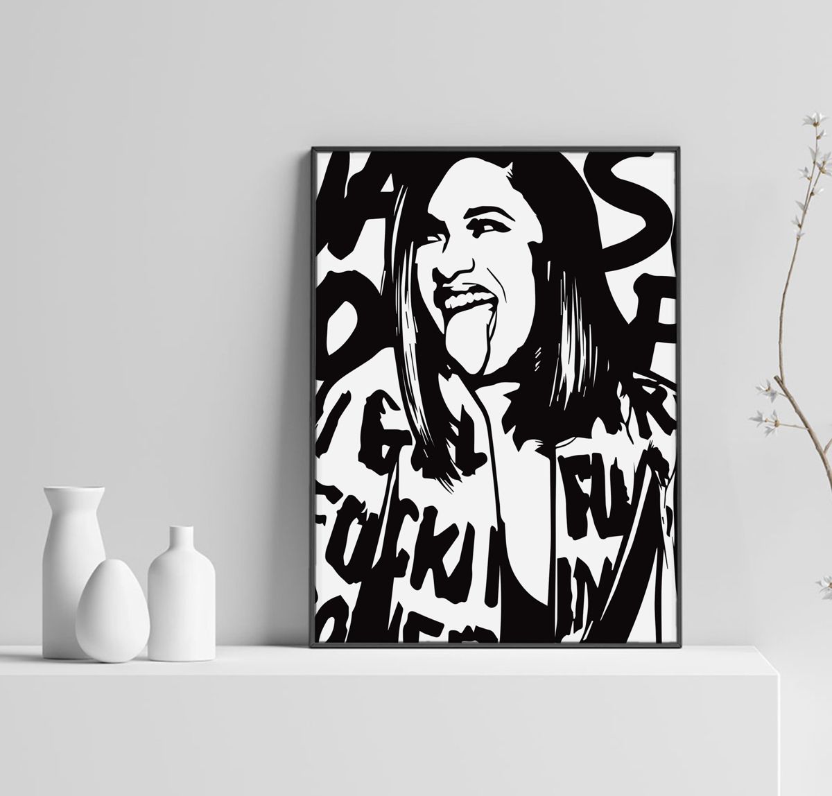 Cardi B, Cardi B Print, Cardi B, Wall Art – Poster | Canvas Wall Art ...