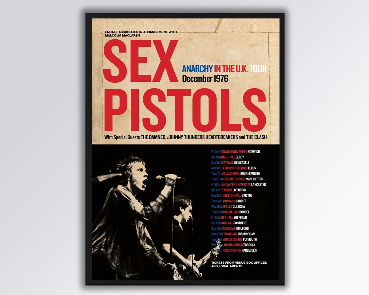 Sex Pistols Anarchy In The Uk Tour Reimagined A3 – Poster Canvas Wall