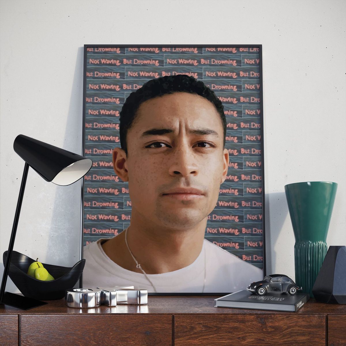 Loyle Carner Not Waving But Drawing Print Poster Canvas Wall Art