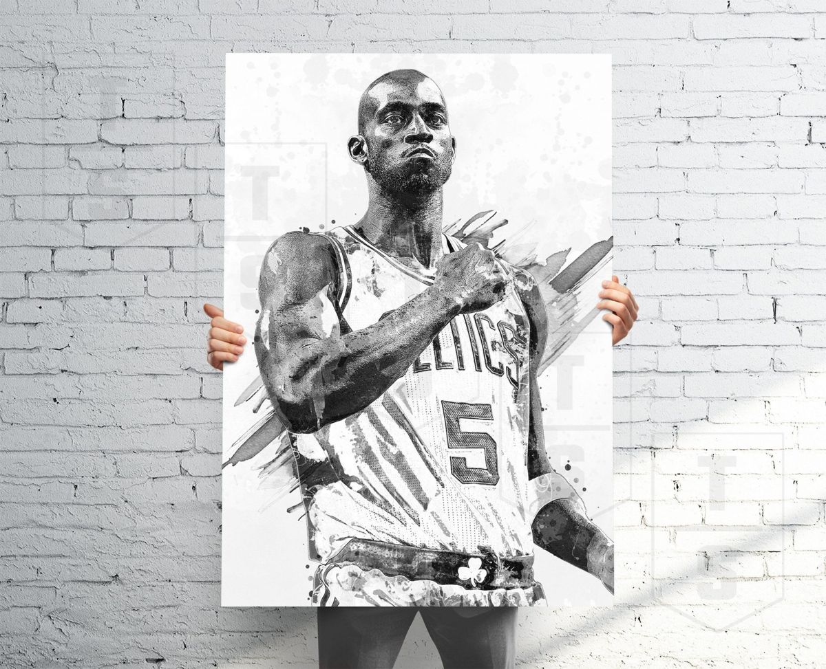 Kevin Garnett Poster, Boston Celtics Print, Canvas, Banner, Basketball ...