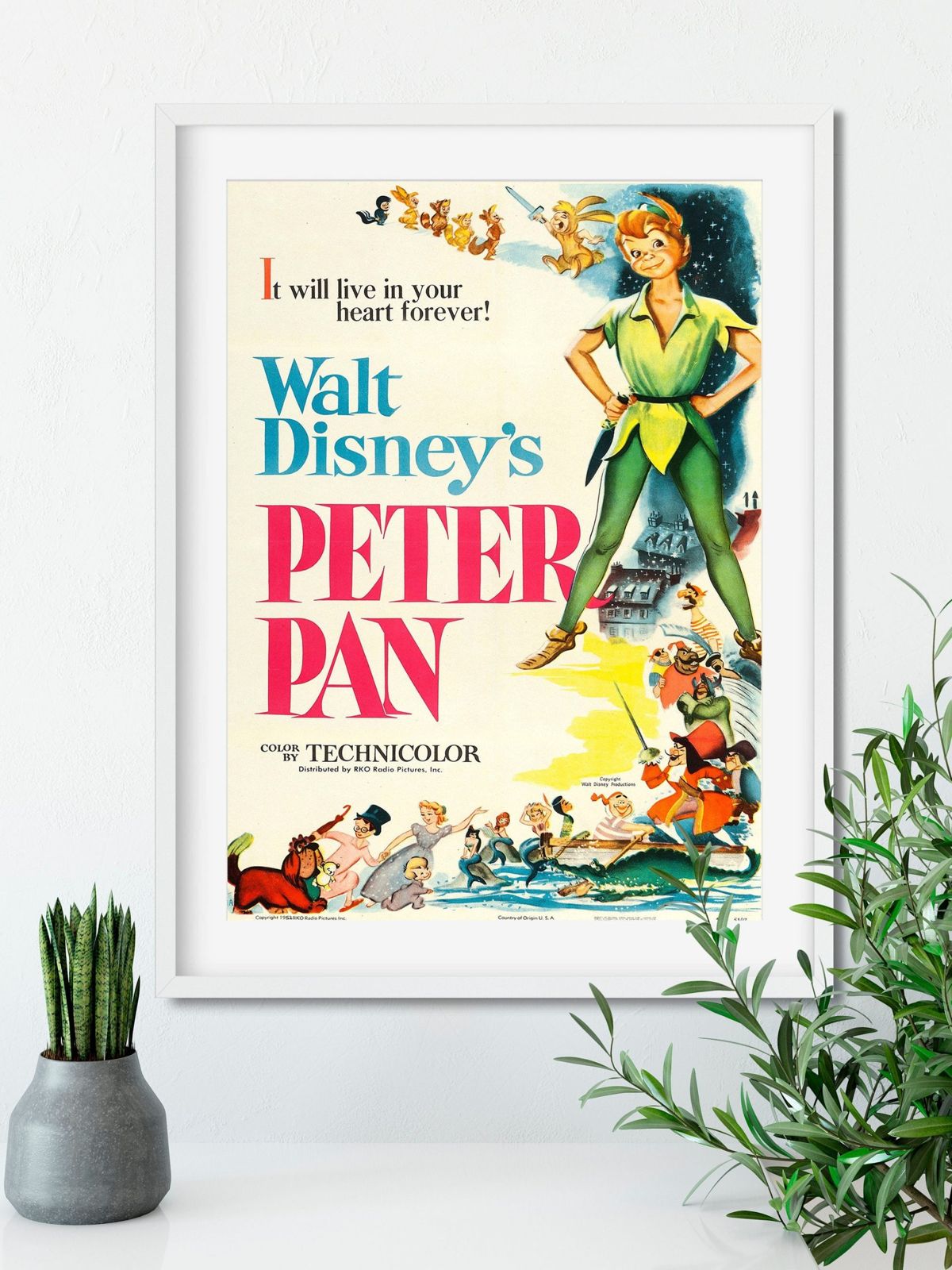 Peter Pan Movie Vintage Disney Disneyland Disney World – Poster ...