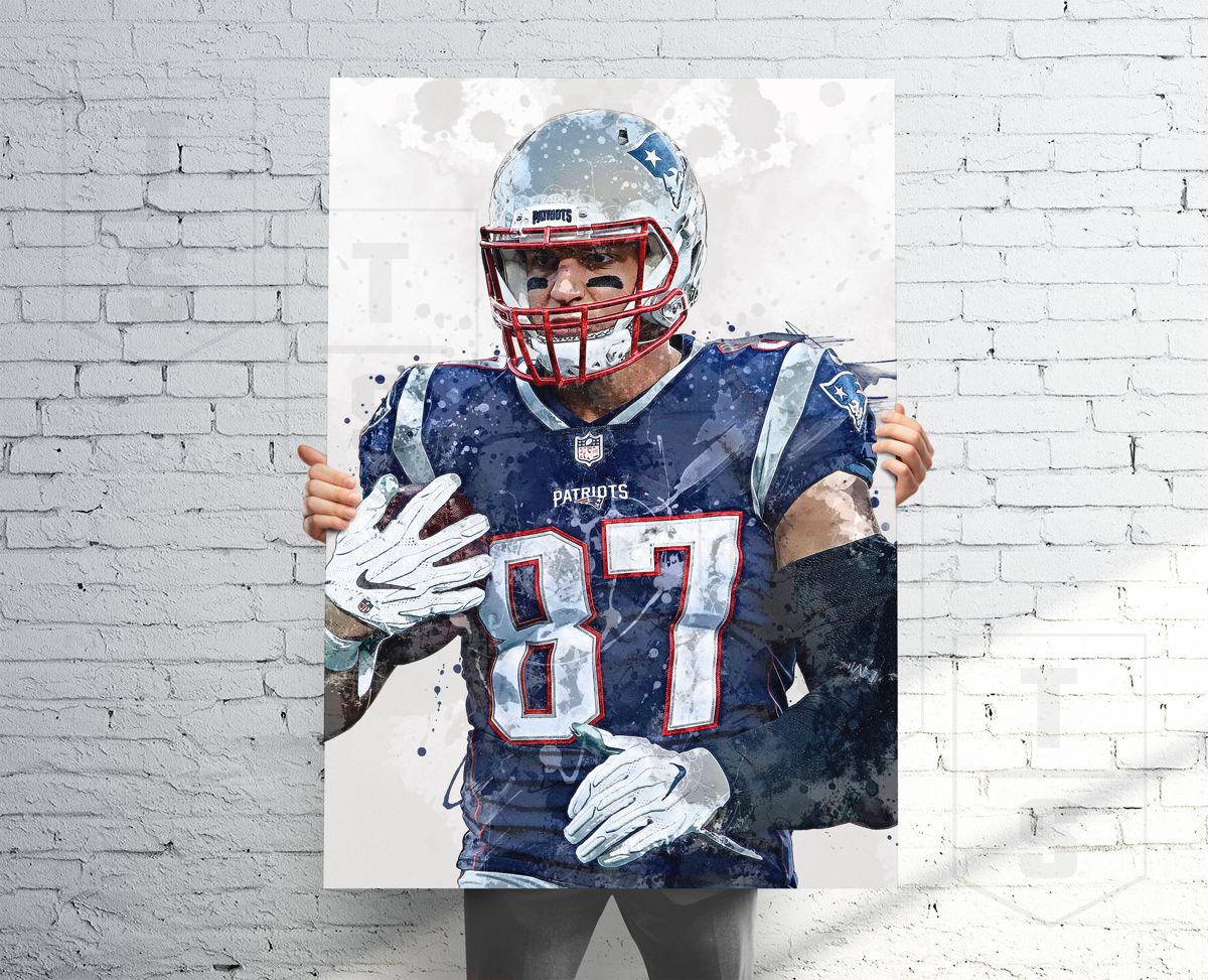 Rob Gronkowski New England Patriots Poster, Canvas, Banner, Football ...