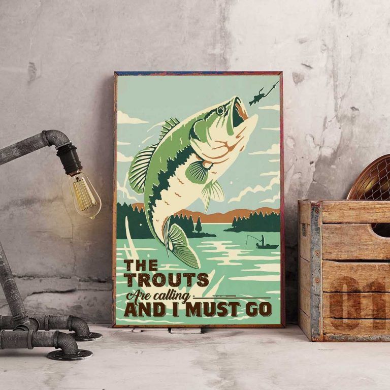 Love Fishing Poster, Fishing Fisher Fisherman Art Print, The Trouts Are ...