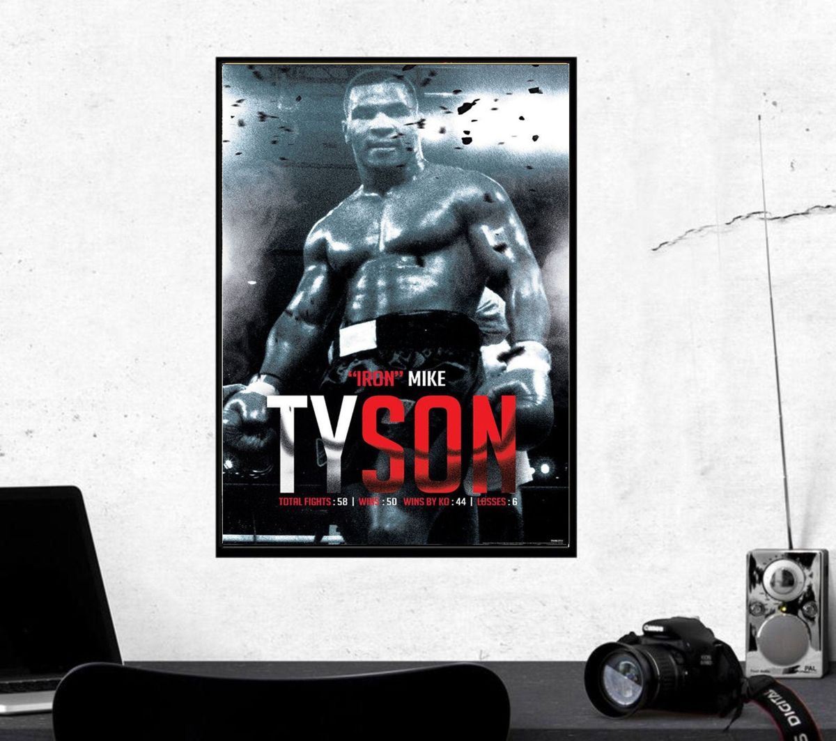 Mike Tyson ??Boxing Record - Regular – Poster | Canvas Wall Art Print ...