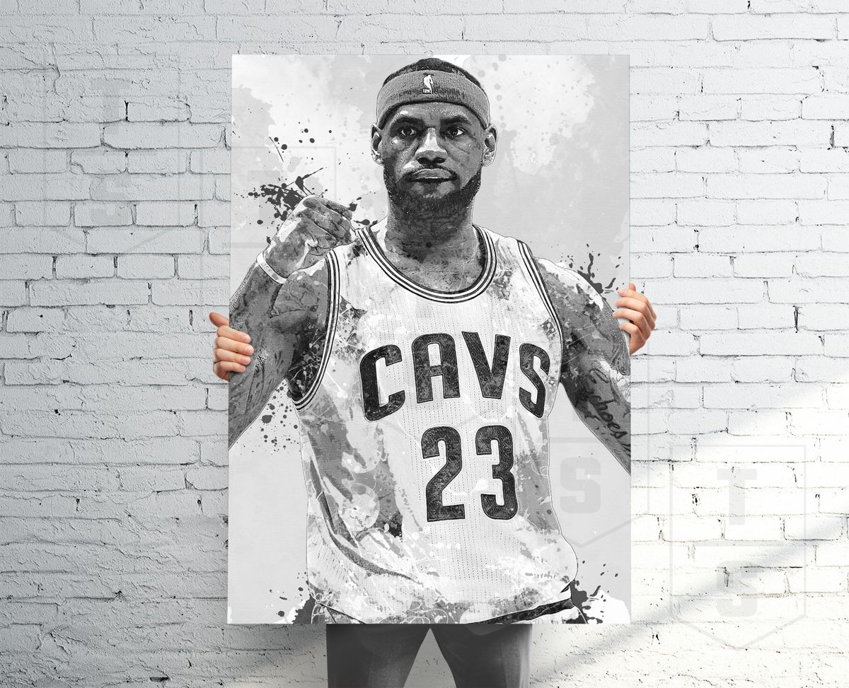 Lebron James Poster, Cleveland Cavaliers Print, Canvas, Banner ...