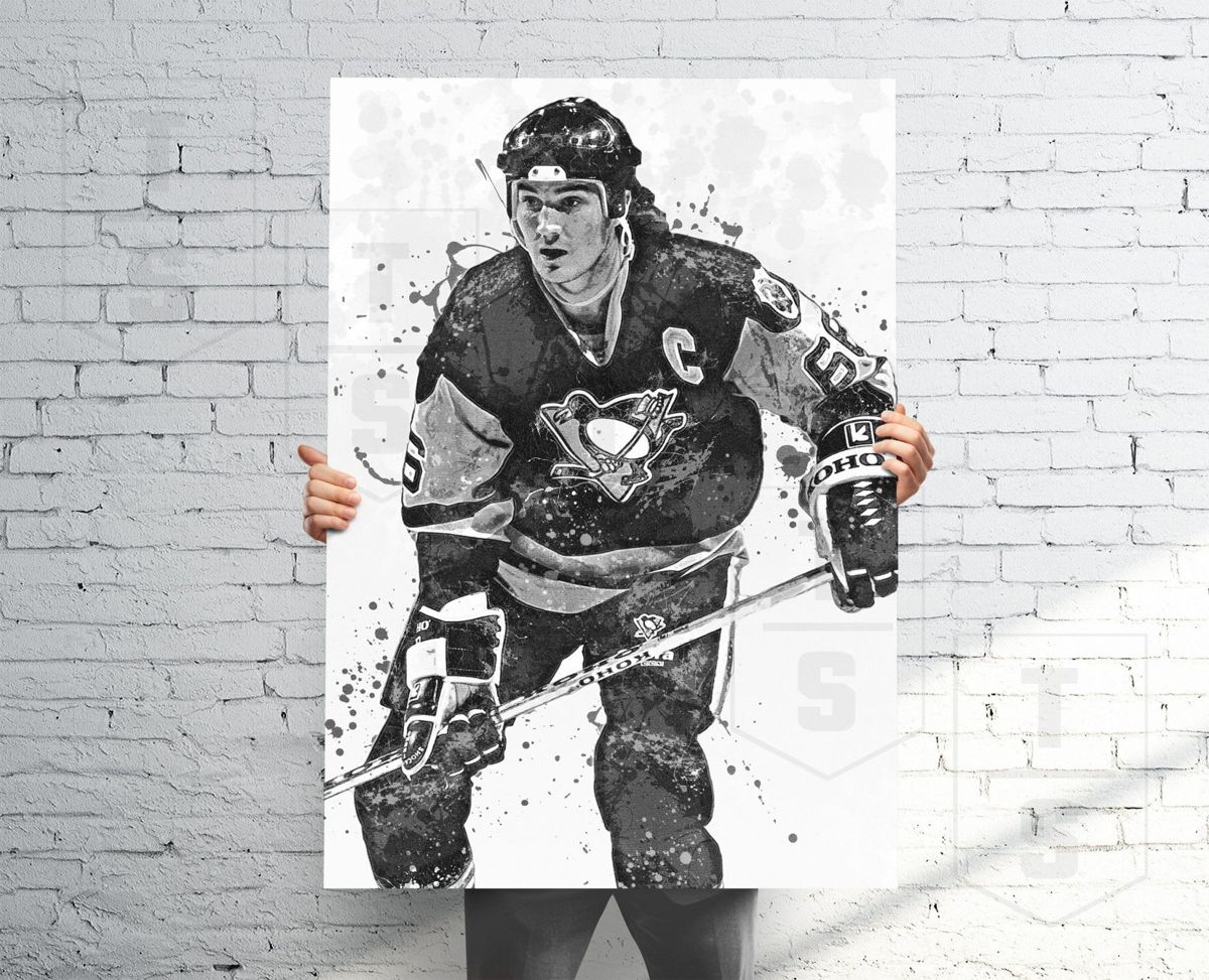 Mario Lemieux Poster, Pittsburgh Penguins Print, Canvas, Banner, Hockey ...