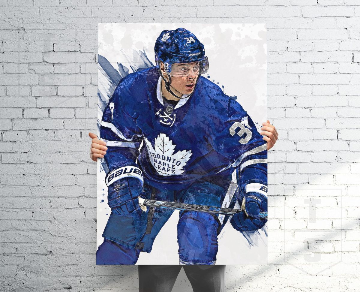 Auston Matthews Maple Leafs Poster (V2), Canvas, Banner, Hockey Fan ...