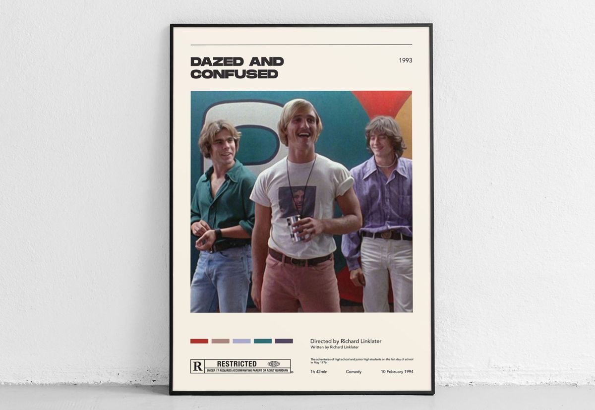 Dazed And Confused / Richard Linklater / Vintage Retro Art Print ...