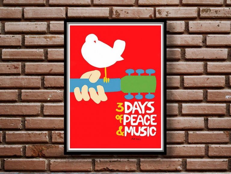 Reprint Of The 1969 Woodstock Festival Poster – Poster | Canvas Wall ...