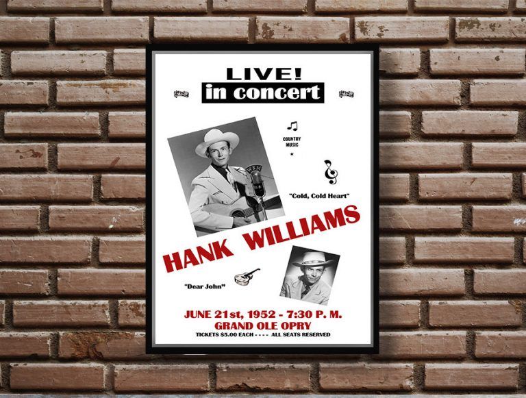 Reprint Of A Vintage Country Music Concert Poster Starring Hank ...