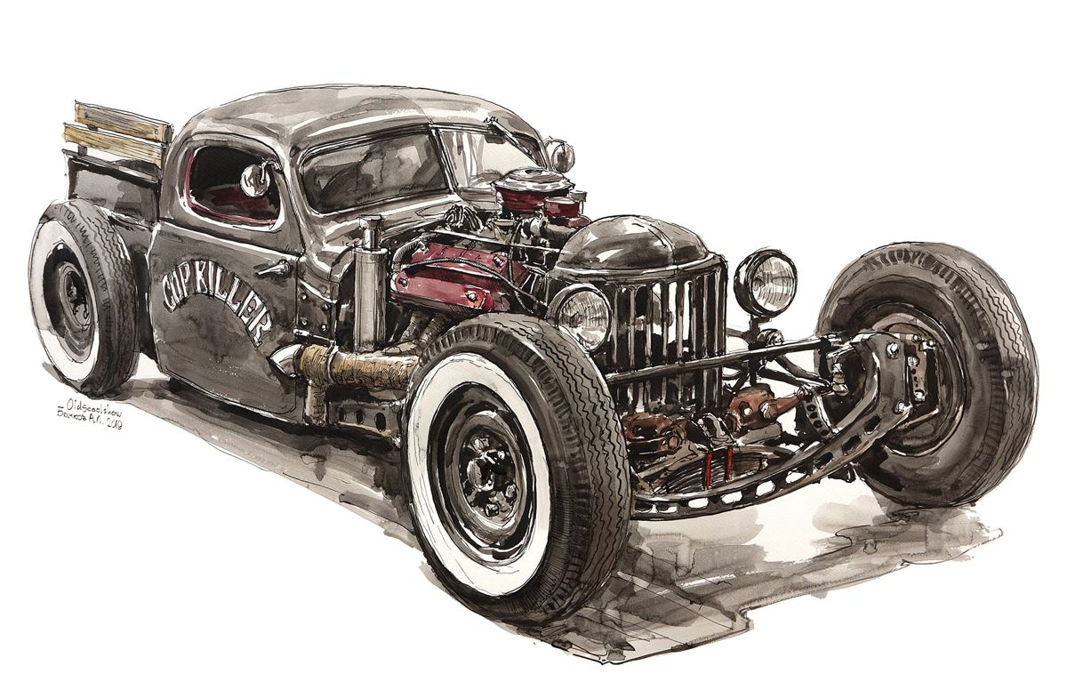 Poster, Russian Rat Rod / Custom Car – Poster | Canvas Wall Art Print ...