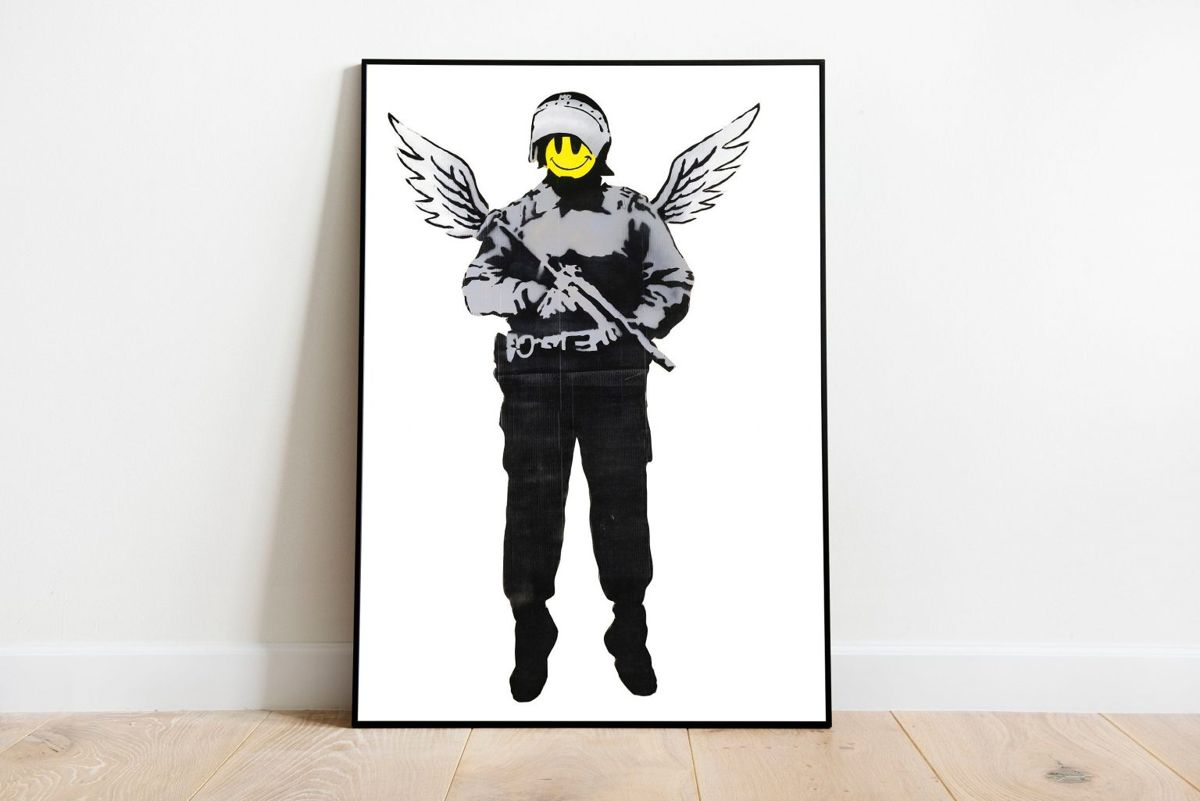 Flying Copper - Banksy Art Print, Banksy Art Poster, Graffiti Art Print ...