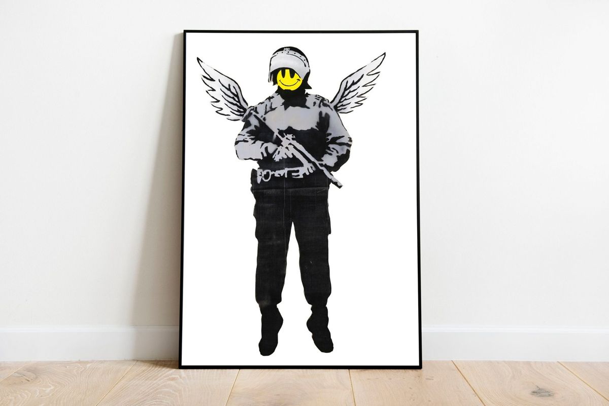 Flying Copper - Banksy Art Print, Banksy Art Poster, Graffiti Art Print ...