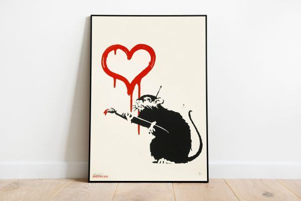 banksy love rat figure white