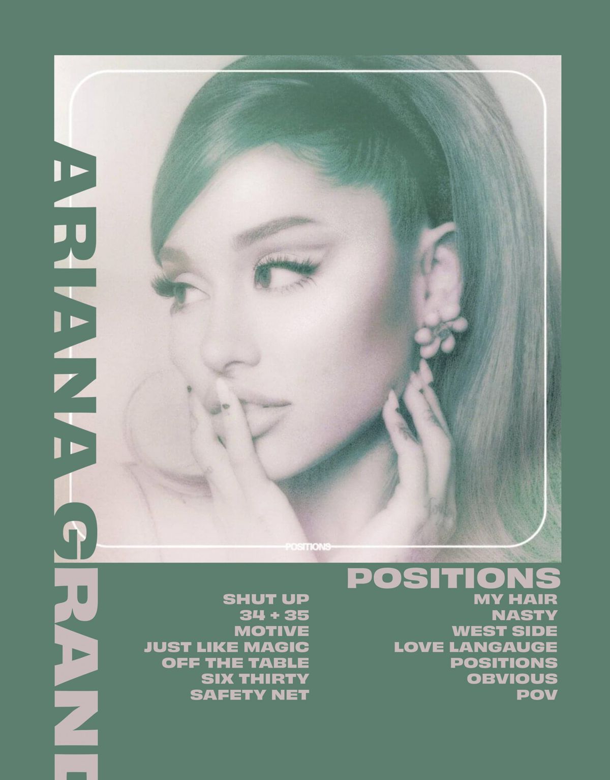 Positions Ariana Grande Album Poster Poster Canvas Wall Art Print John Sneaker 6859