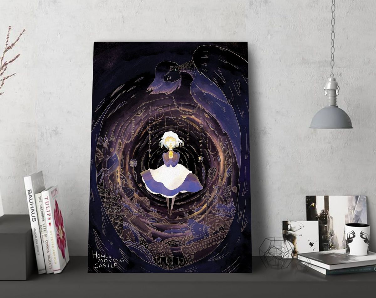 Howl'S Moving Castle Poster, Studio Ghibli Canvas, Anime Poster, Wall