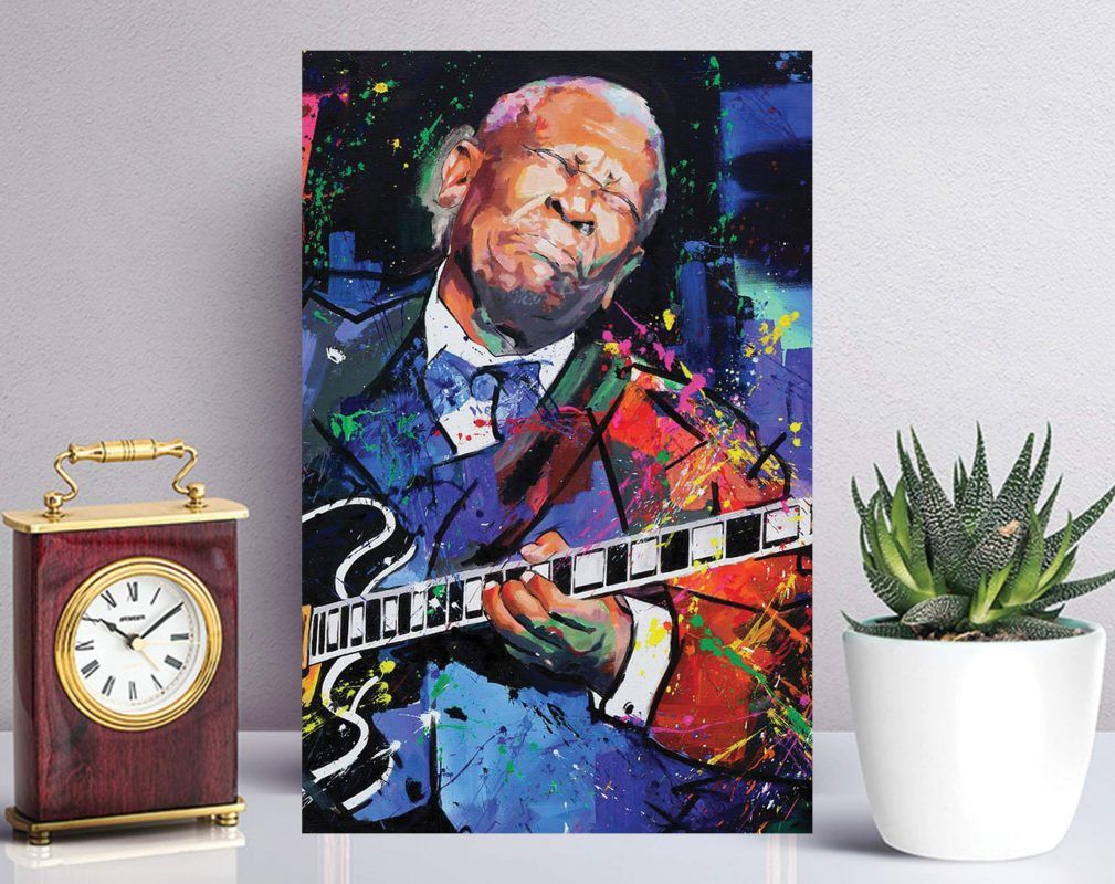 Bb King Rolled Canvas, Blues Custom Canvas, Guitar Canvas Print, Rock ...