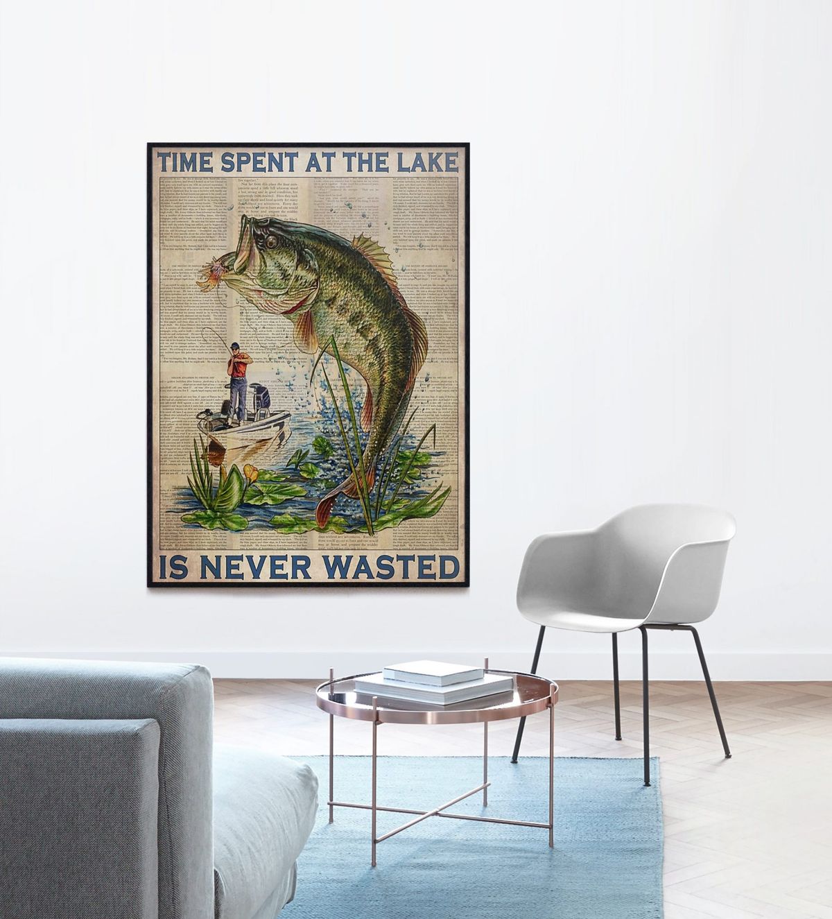 Fishing Poster, Fishing Print, Fisherman Poster, Time Spent At The Lake ...